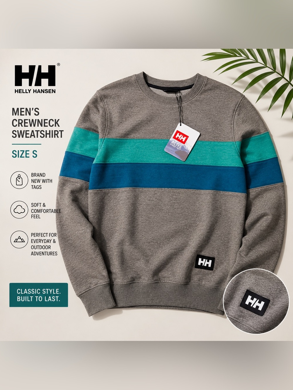 Helly Hansen BNWT Colorblock Crewneck Sweatshirt Men’s S